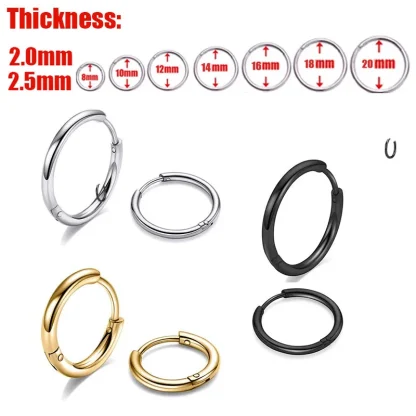 Thin Elegant Plain Hoop Earrings - Image 6