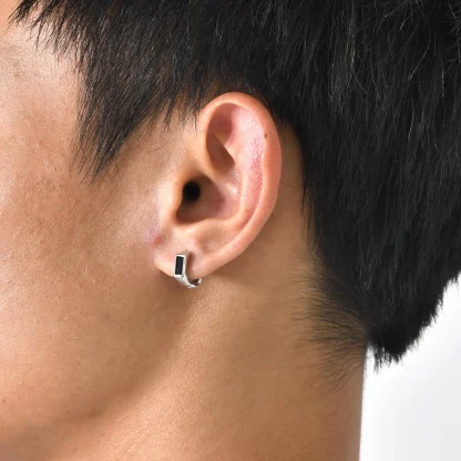 Geometric Earrings with Rectangular Black - Image 2