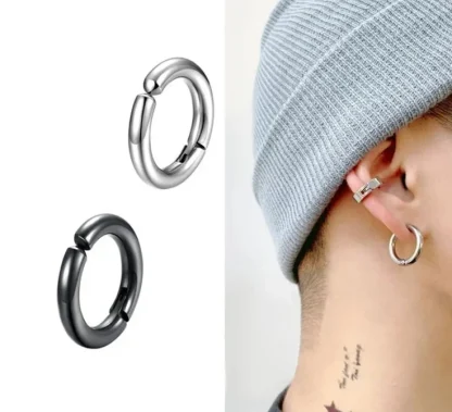 Non-Piercing Hoop Earrings with Sleek Design - Image 14