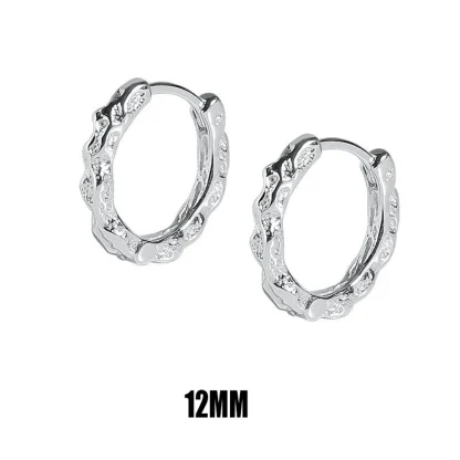 Round Shiny Earrings with Irregular Texture - Image 8