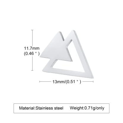 Double Triangle Geometric Stud Earrings - Image 9