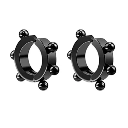 Punk Hoop Earrings with Spike Design - Image 4