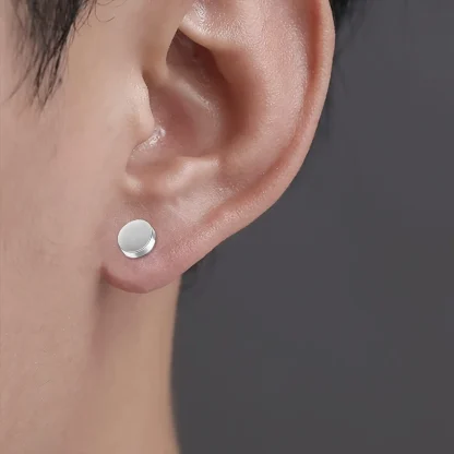 Minimalist Round Earring with Magnet - Image 3