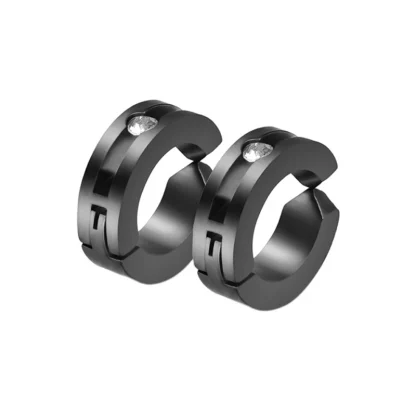 Punk Hoop Earrings with Spike Design - Image 2