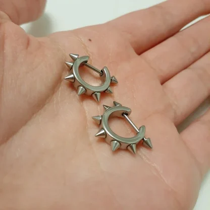 Helix Piercing Earrings with Spike Design - Image 3