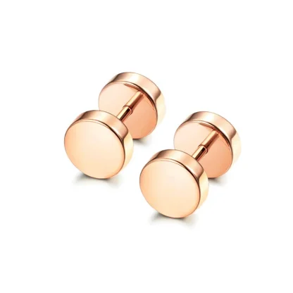 Shiny Stud Earrings with Iridescent Finish - Image 10