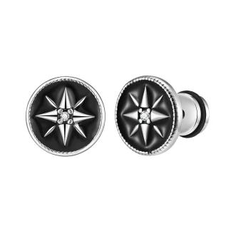 Studded Earrings with Compass Star Design