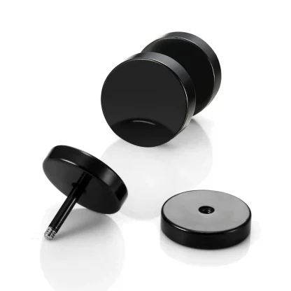 Shiny Stud Earrings with Iridescent Finish - Image 6