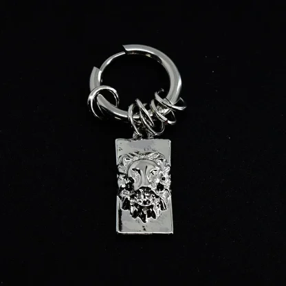 Gothic Hoop Earring with Skeleton Dangle - Image 6