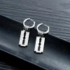 Hoop Earrings with Blade Shape Charm