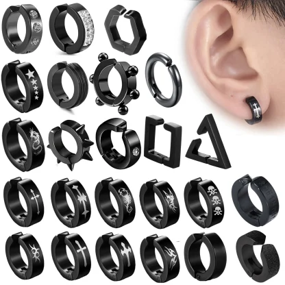 Punk Hoop Earrings with Spike Design - Image 15