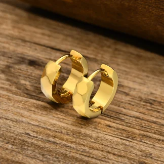 Sleek Geometric Solid Huggie Earrings