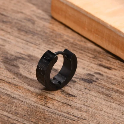 Huggie Earrings with Viking Lettering Design - Image 4