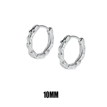 Round Shiny Earrings with Irregular Texture - Image 7