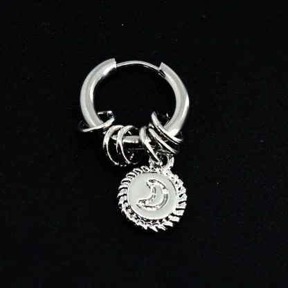 Gothic Hoop Earring with Skeleton Dangle - Image 8