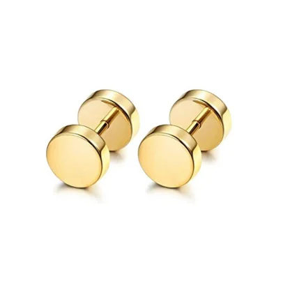Shiny Stud Earrings with Iridescent Finish - Image 9