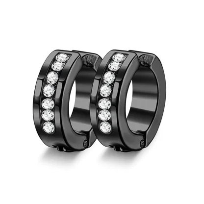Punk Hoop Earrings with Spike Design - Image 9