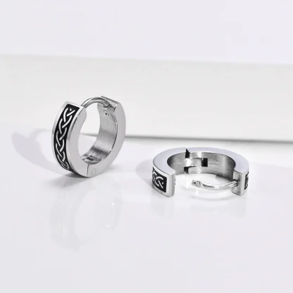 Waterproof Huggie Earrings with Braid Pattern - Image 4