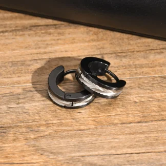 Two Tone Huggie Earrings with Stylish Design