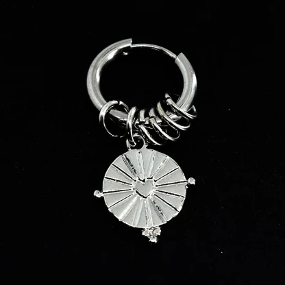 Gothic Hoop Earring with Skeleton Dangle - Image 7