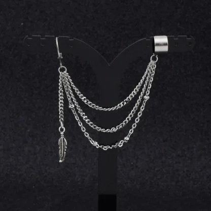 Stylish Earrings with Triple Layered Chain