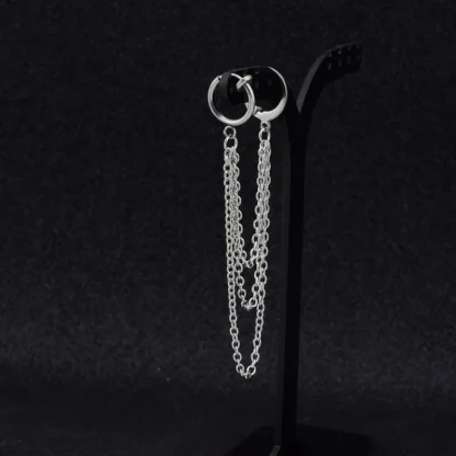 Stylish Earrings with Triple Layered Chain - Image 4