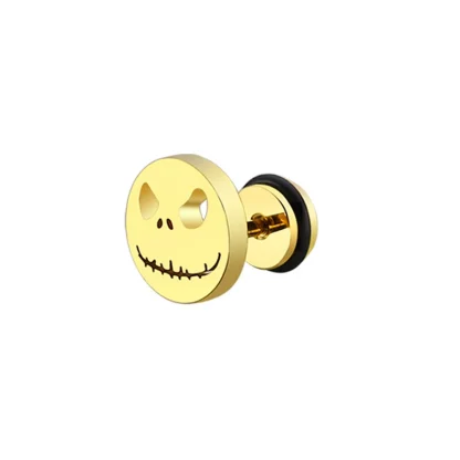 Solid Color Stud Earrings with Skull Decor - Image 5