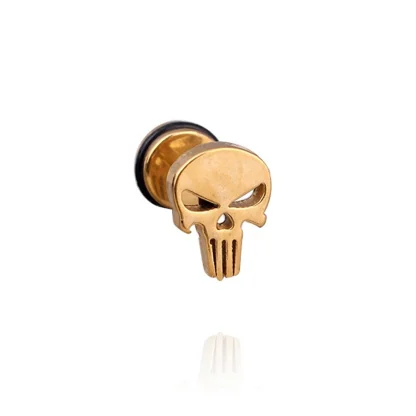 Solid Color Stud Earrings with Skull Decor - Image 6