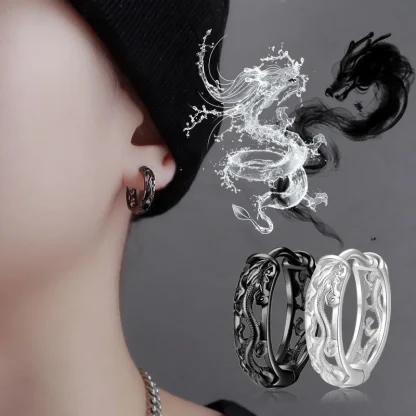 Dragon Earrings with Hollow Out Design - Image 2