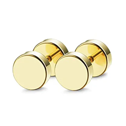 Dumbbell-inspired Gothic Round Stud Earrings - Image 7