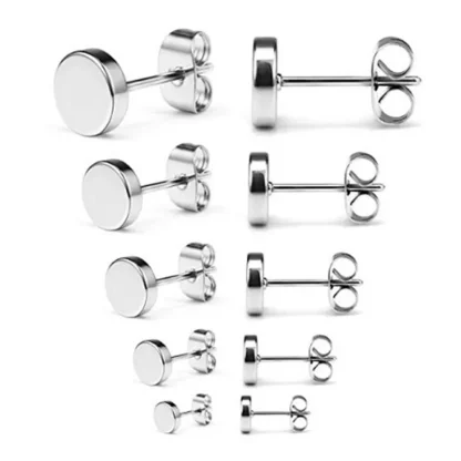 Simplicity Stud Earrings with Round Design - Image 6