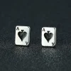 Stylish Stud Earrings with Ace of Spades Design
