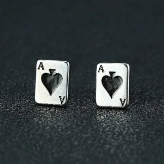 Stylish Stud Earrings with Ace of Spades Design