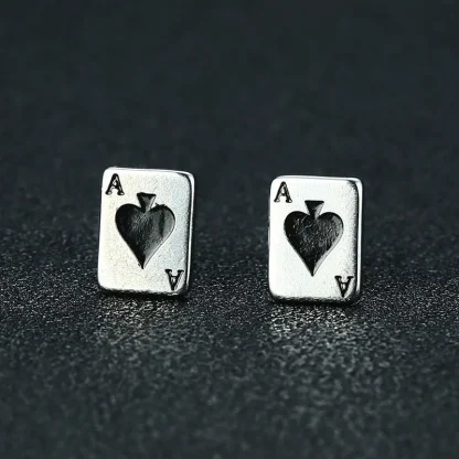 Stylish Stud Earrings with Ace of Spades Design