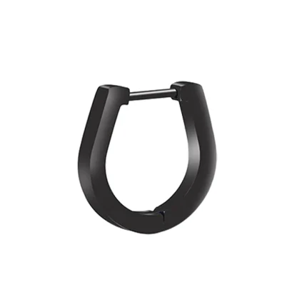 Simple Huggie Earrings with Geometric Design - Image 6