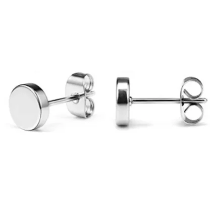 Simplicity Stud Earrings with Round Design - Image 4