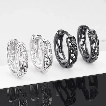 Dragon Earrings with Hollow Out Design - Image 3