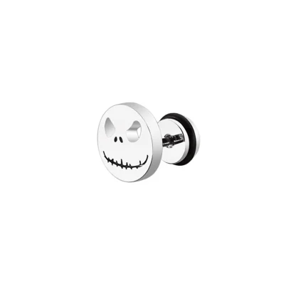 Solid Color Stud Earrings with Skull Decor - Image 4