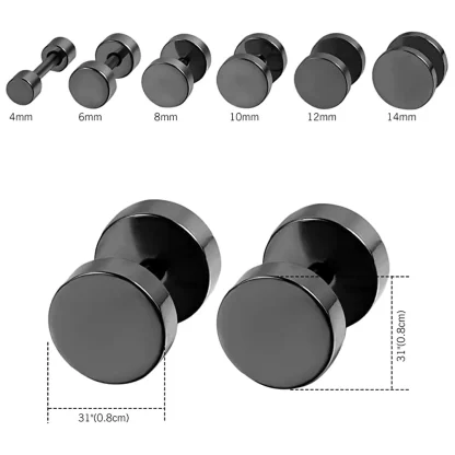 Dumbbell-inspired Gothic Round Stud Earrings - Image 13