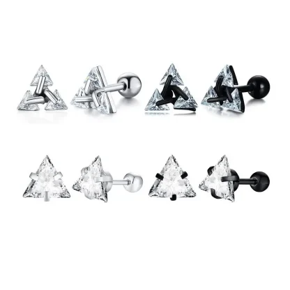 Classic Triangle Stud Earrings with Luxury Design - Image 9