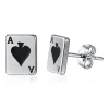 Stylish Stud Earrings with Ace of Spades Design - Image 5