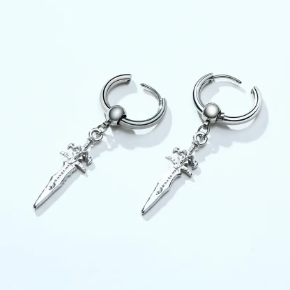 Statement Earrings with Dagger Dangle - Image 2