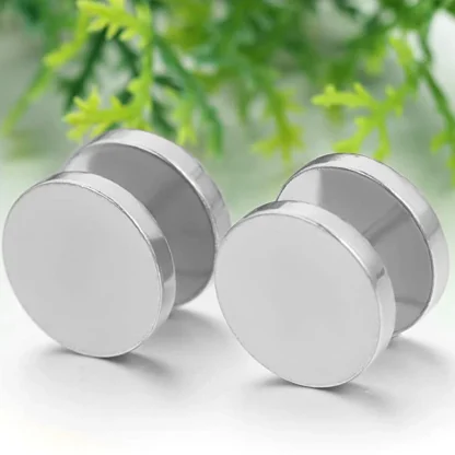 Dumbbell-inspired Gothic Round Stud Earrings - Image 5