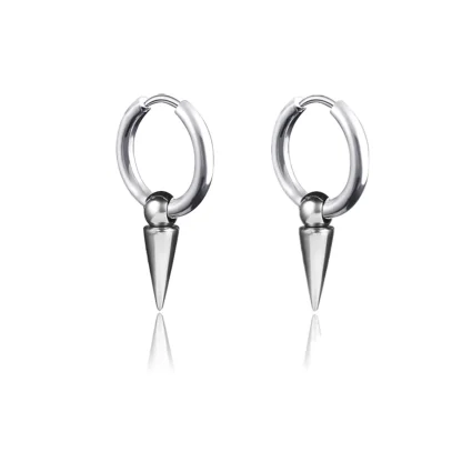 Round Hoop Earrings with Ball Design - Image 4