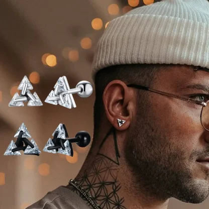 Classic Triangle Stud Earrings with Luxury Design - Image 3