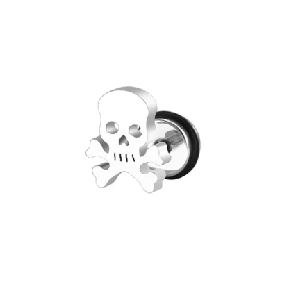 Solid Color Stud Earrings with Skull Decor - Image 9