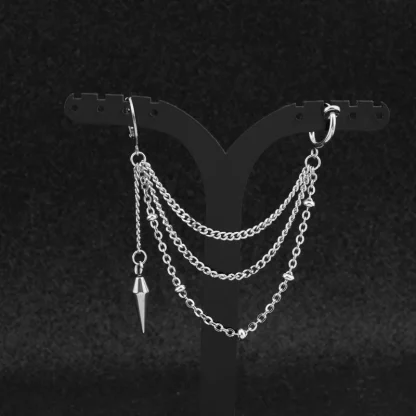Stylish Earrings with Triple Layered Chain - Image 6
