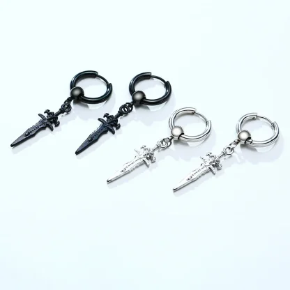 Statement Earrings with Dagger Dangle - Image 7