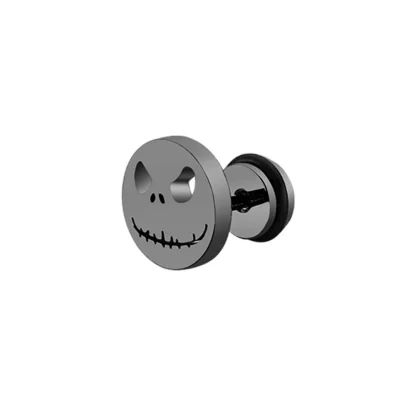 Solid Color Stud Earrings with Skull Decor - Image 3