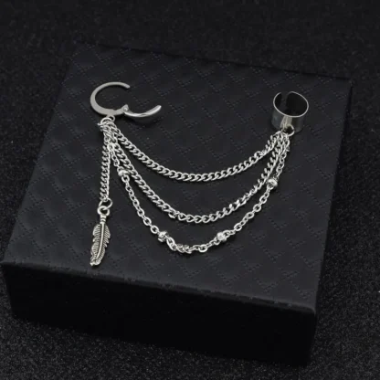 Stylish Earrings with Triple Layered Chain - Image 8